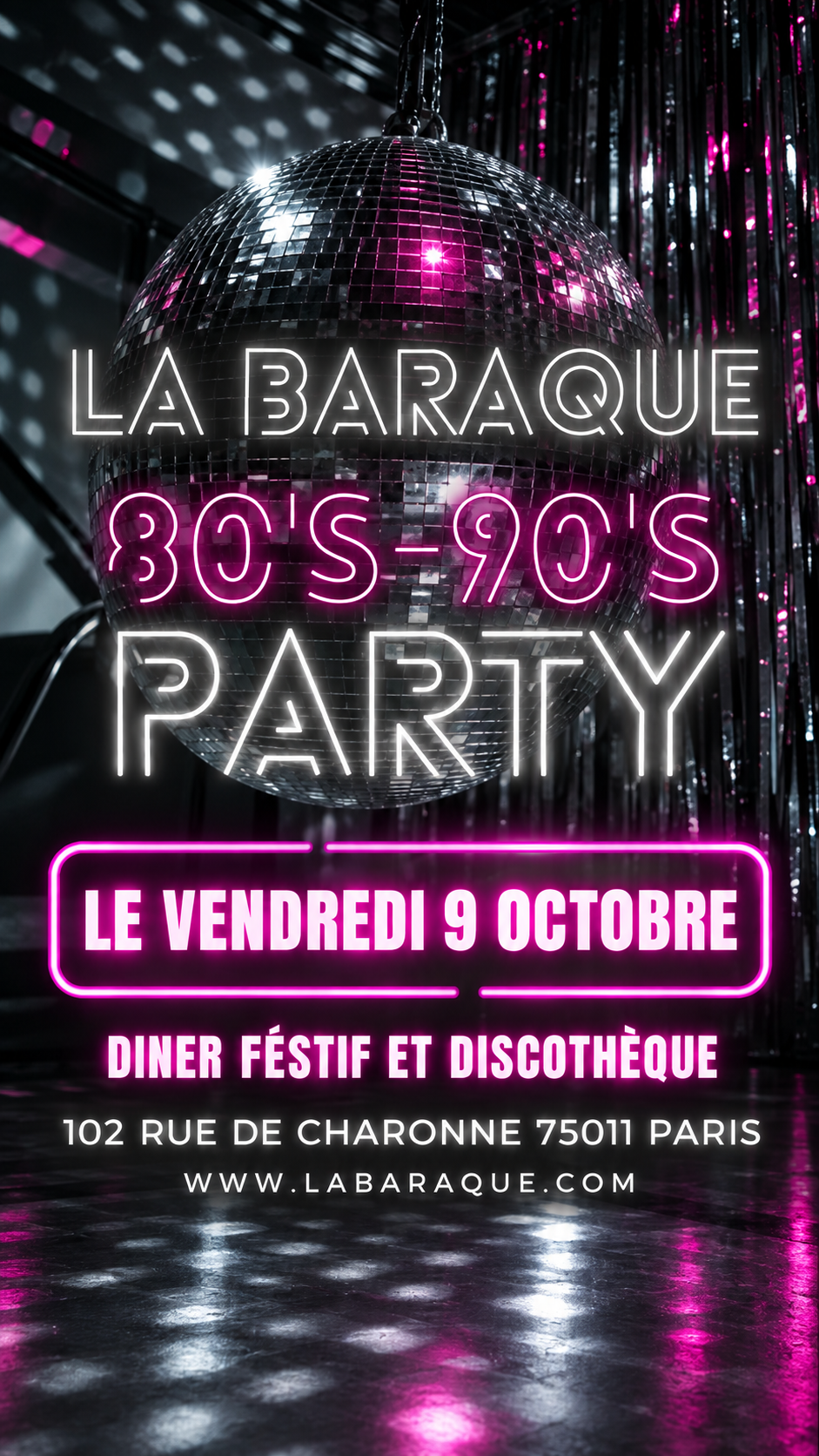 SOIRÉE ANNÉES 80-90 À PARIS 11 : VENDREDI 09 OCTOBRE